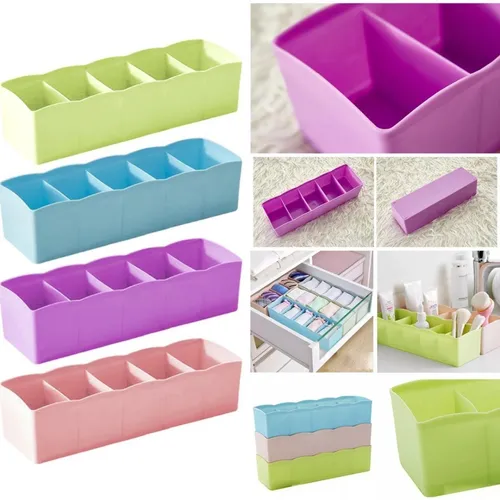 Organizador Cajon Plastico Ropa Interior Crema C divisiones