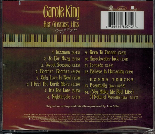  Carole King - Her Greatest Hits                  