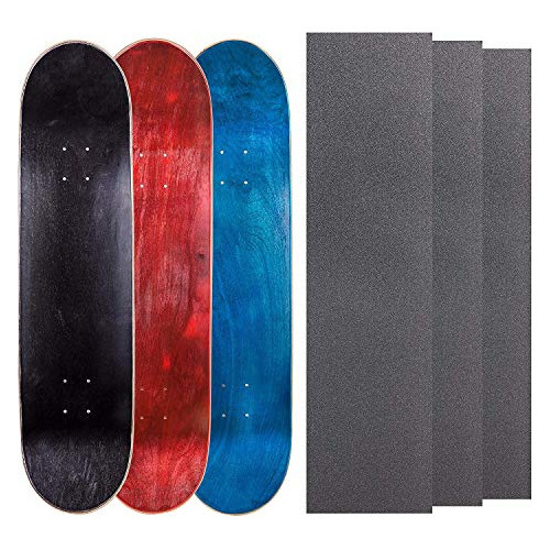 Cal 7 Blank Maple Skateboard Decks Con Grip Tape (black, Roj