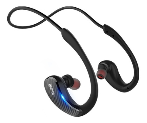 Fone De Ouvido Bluetooth Hrebos Sports À Prova D'água Bt 5.0 Cor Da Luz Vermelho Cor Preto