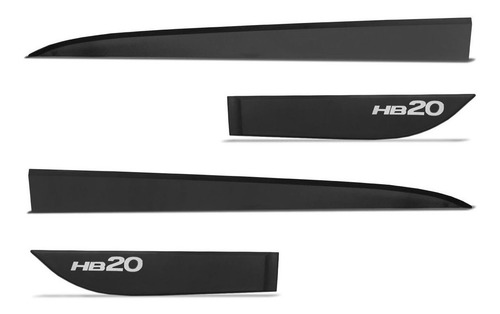 Imagem 2 de 5 de Friso Lateral Hyundai Hb20 2013 A 2019 Borrachão Preto
