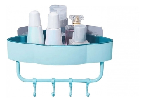 Esquinero Para Baño Plástico De 1 Nivel Color Azul