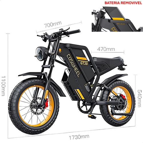 Bicicleta Elétrica 1.500w Moto Bike Com Freio Hidráulico 48v