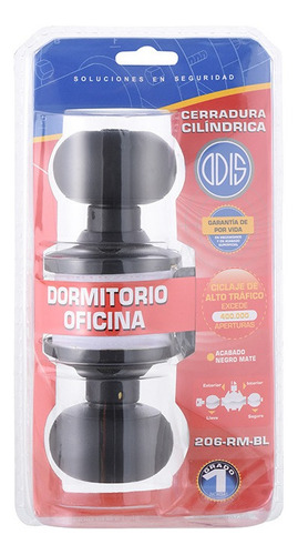 Imagen 9 de 9 de Cerradura Cilíndrica Odis 206 Dormitorio - Linea 206