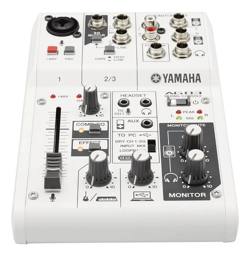 Mezcladora Yamaha 3 Canales C/ Efectos Y Conexion Usb Ag03