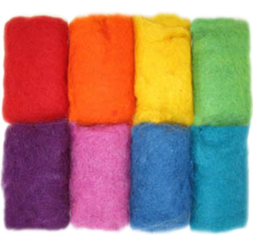 Hilo De Lana Rainbow Para Needle Felting, 8 Colores, 80g