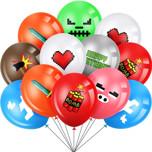 40 Globos De Cumpleaos De 12 Pulgadas, Globos De Doble Cara 