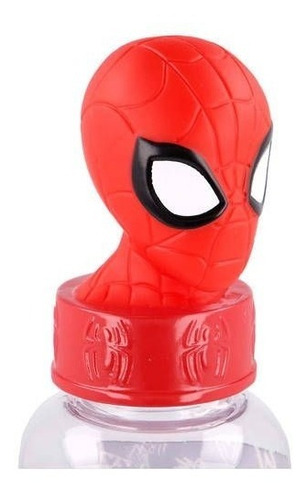 Imagen 3 de 3 de Botella Agua Tritan Con Figura 3d En Tapa Spiderman 560 Ml