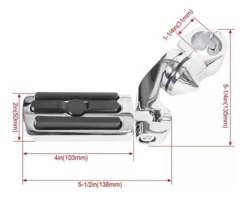 Posapies Universales Para Defensa 1 1/4 (31 Mm) - Cortos