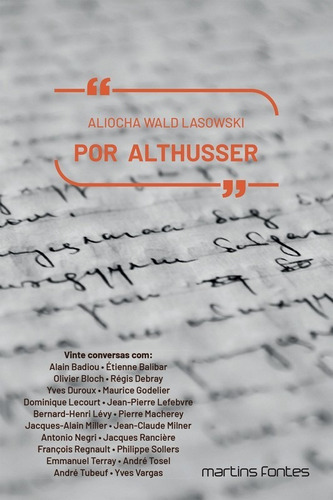 Por Althusser, De Lasowski, Aliocha Wald (), Saes, Laurentde (). Editora Martins Fontes, Capa Mole Em Português