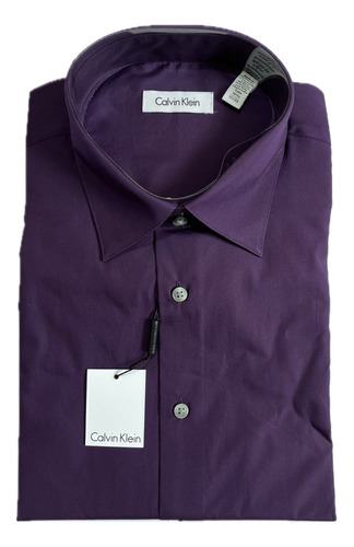 Camisa Calvin Klein Grape De Manga Larga