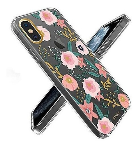 Funda Compatible Con iPhone XS Max Transparente Flores Rosas