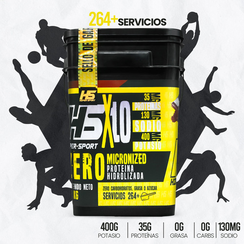 Proteína Whey Isolate Zero 10 Kg Sabores Hiper Sport Chocolate