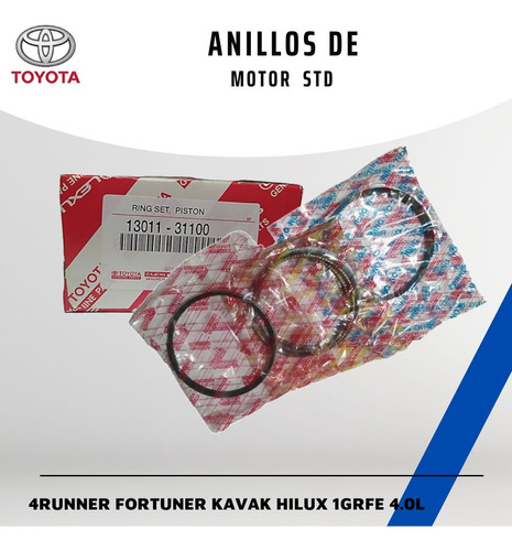 Anillos Motor Toyota 4runner/fortuner/tacoma/hilux 1grfe Std