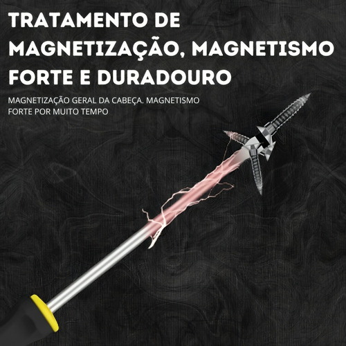 Kit Jogo De Chave De Fenda Phillips Com 6 Peças Imantadas