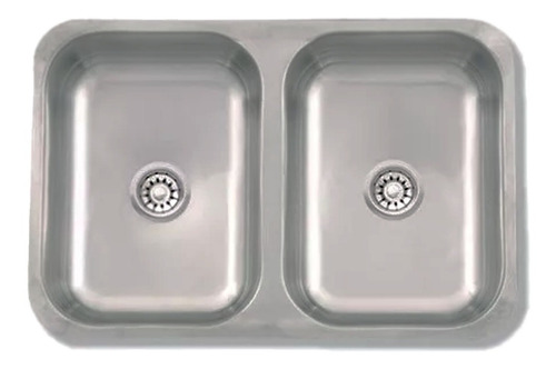 Bachas Cocina Pileta Doble 404 Acero Inox. 57x37x20 Mipileta