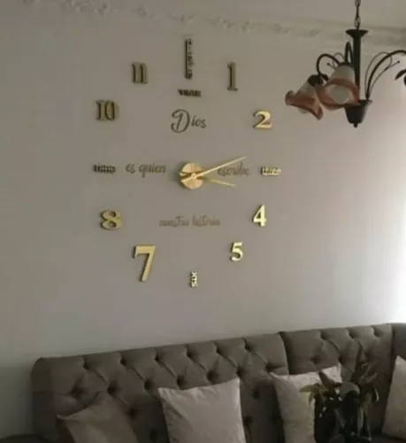 Reloj De Pared 3D Tamaño Grande 100 X 100 Cm Color