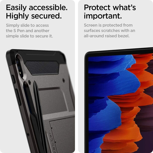 Imagen 7 de 7 de Funda Spigen Samsung Galaxy Tab S7 Plus Tough Armor Pro