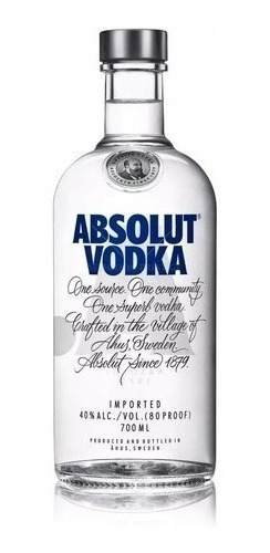 Vodka Absolut Original Importado 700 Ml. 