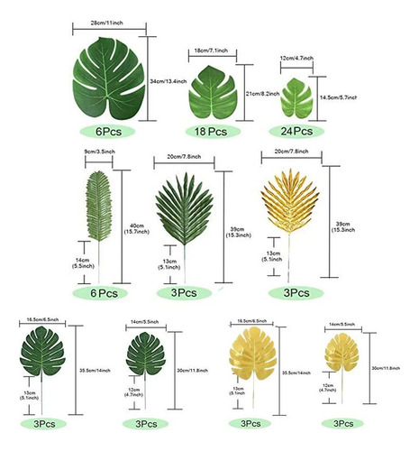 Yi 72 Unidades De Palmeras Decorativas Artificiales Tr