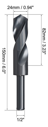 Broca De Vástago Reducido De Acero 24 Mm Con Vástago Recto