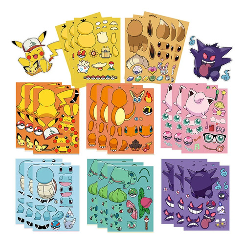 8/16 Hojas De Pegatinas De Rompecabezas De Pikachu Para Hace