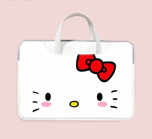 Portafolio Para Laptop De Hello Kitty, Sanrio Kawaii Color Blanco Tamaño De Pantalla De La Laptop 15