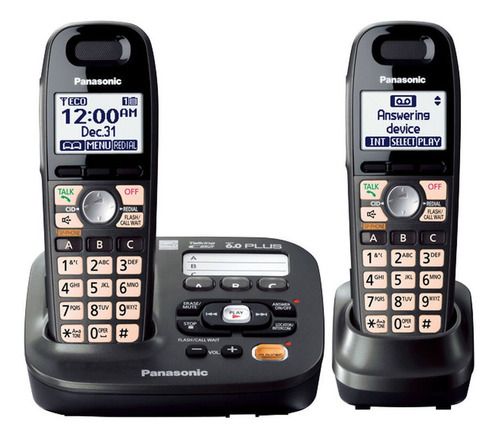 Imagen 1 de 3 de Teléfono inalámbrico Panasonic KX-TG6592 negro metalizado