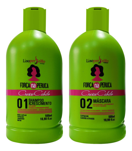 Kit Shampoo Força E Cond Crescimento Real Ok Antiqueda 500ml