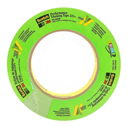 Cinta Masking Tape Verde 3m 233 Para Enmascarar 18mm X 55m