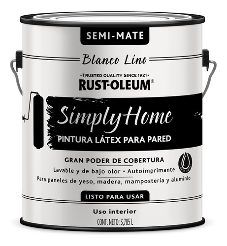 Pintura Latex 3.785l Simply Blanco Lino Semi Mate Rust Oleum