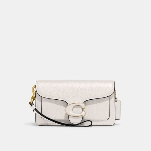 Bolsa Coach Cj925 Wristlet Tabby Muñequera Crossbody Acabado de los herrajes Níquel Color Blanco Correa de hombro Blanco Diseño de la tela Lisa