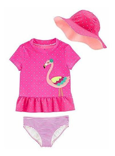 Traje De Baño Set De 3 Piezas De Las Niñas De Carter, Rash G