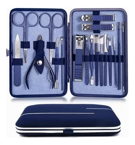  Kit Set De Manicure Pedicure Prof. 18 Piezas Acero Inox