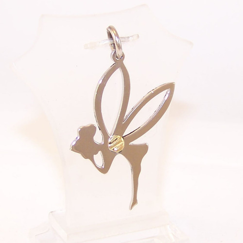 Imagen 1 de 3 de Dije Acero Quirurgico Con Oro Hada 25x13mm