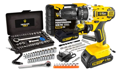 Furadeira Parafusadeira De Impacto 2 Baterias 21v 3/8 Tb-21pkx Co...