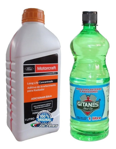 Kit 1 Litro Aditivo Motorcraft 1 Litro Agua Desmineralizada