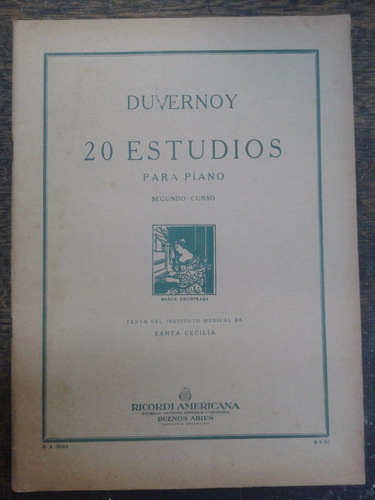 20 Estudios Para Piano * Jean-baptiste Duvernoy * Ricordi *