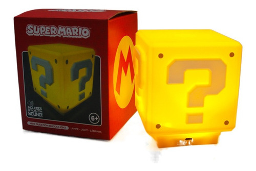 Mario Led Luz De Noche Usb Con Signo Interrogatorio Con Soni