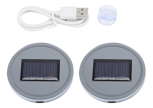 Portavasos Led, 2 Unidades, Almohadilla Solar Rgb, 7 Colores