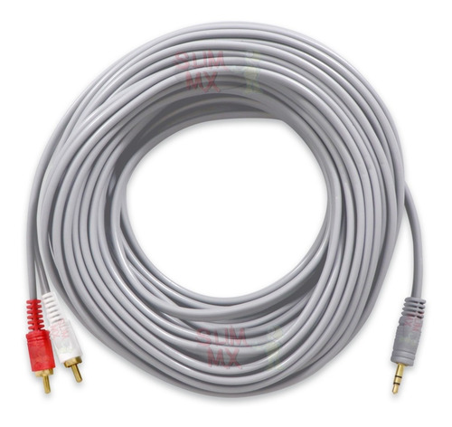 Imagen 1 de 10 de Cable Auxiliar De Audio 3.5 M A 2rca 15 Metros Estereo Aux