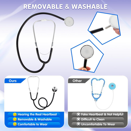 Disfraz De Doctor Riorand Para Niños Con Estetoscopio, Bata