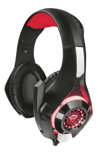 Audífonos Diadema Gamer Trust Gxt 313 Nero Iluminated, Negro