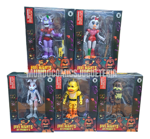 Set De 5 Figuras Articuladas Five Night At Freddy's 13cm 