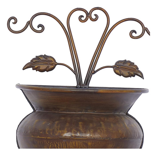 Deco 79 Metal Scroll Indoor Outdoor Wall Planter, 11 X 6 X
