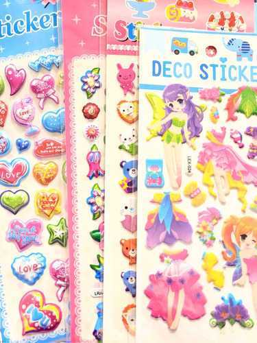 Sorpresas Cumpleaños Stickers Pack 10 Unidades 3d Premium