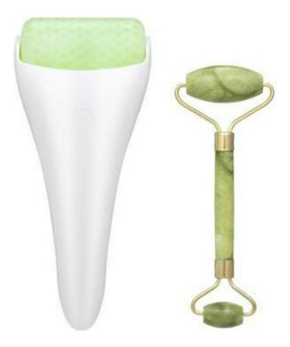 Kit Cuidado Facial Rodillo Jade + Rodillo Hielo Anti Arruga