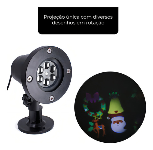 Refletor Projetor Natal Festa Prova Agua Desenhos Natalinos Cor da luz RGB 127/220V