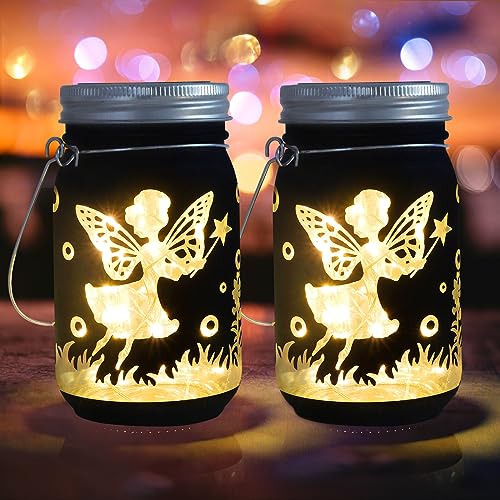 2pack Solar Lanterns Ourdoor Waterproof Hanging Fairy M...