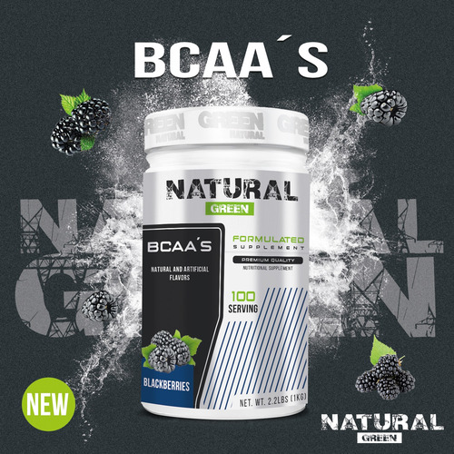 Aminoácidos Bcaas Green Varios Sabores 1kg 100 Servs Moras
